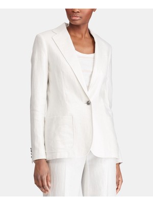 

RALPH LAUREN Женская белая рабочая куртка на одной пуговице, Белый, 200741989001