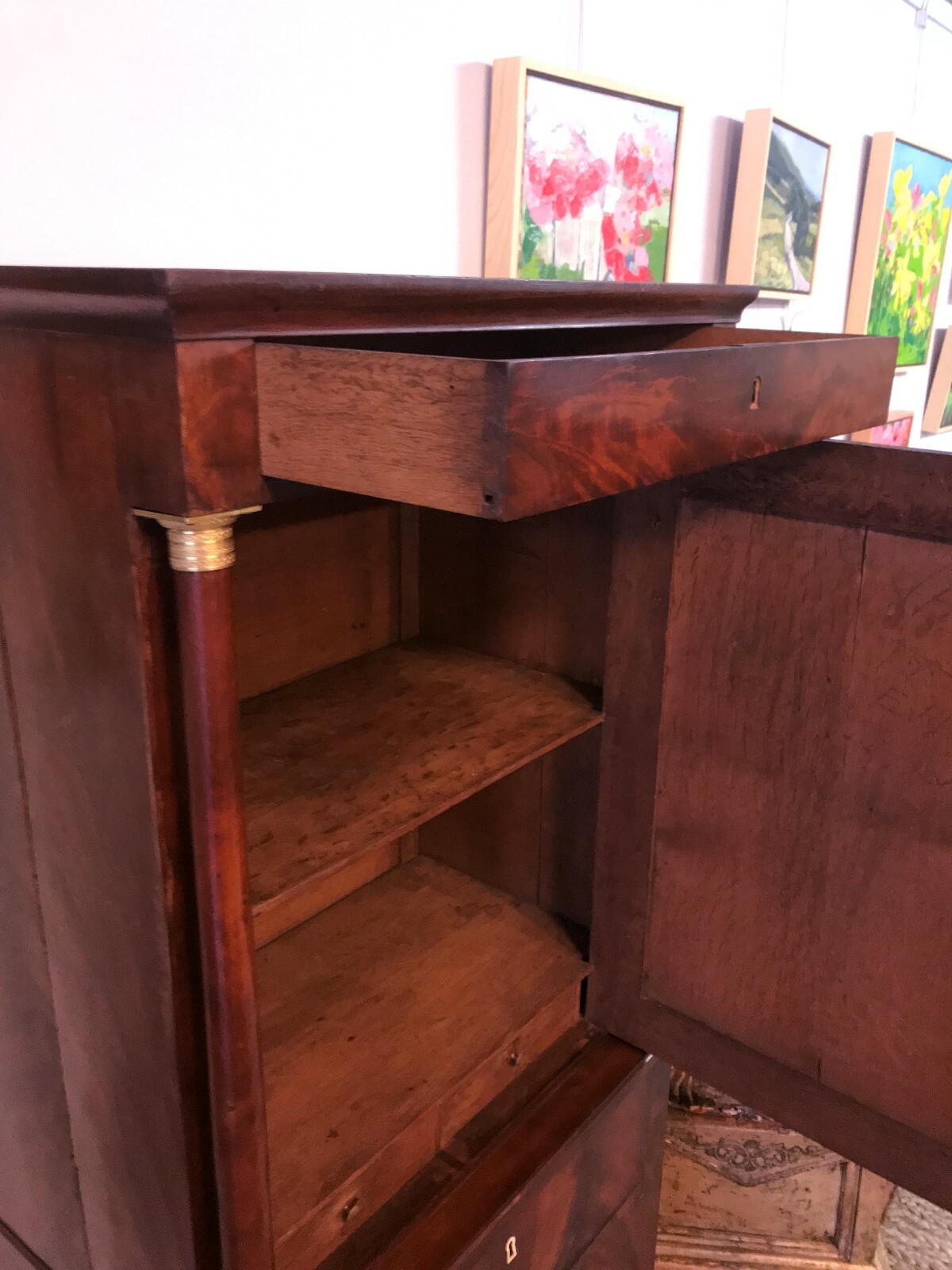 19TH CENTURY FRENCH EMPIRE MAHOGANY CABINENT CHEST 64