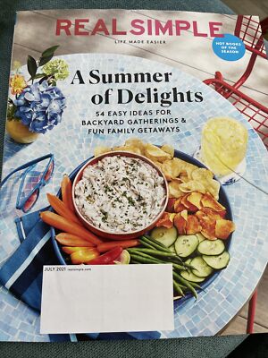 REAL SIMPLE MAGAZINE JULY 2021 SUMMER DELIGHTS FAMILY GETAWAYS BOOK GUIDE IDEAS