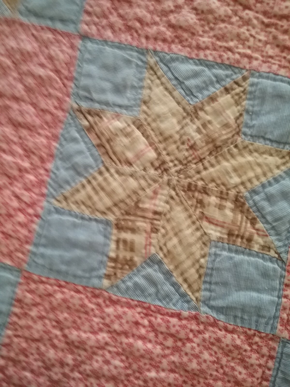 Antique Patchwork Star Quilt BEDFORD CO Pennsylvania  1800's  As Is