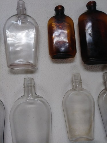 LOT vintage antique old glass coffin whiskey bottle bottles collection pre 1890
