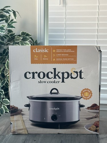 Crock-Pot 7 Quart Oval Slow Cooker - Charcoal Steel Finish, 