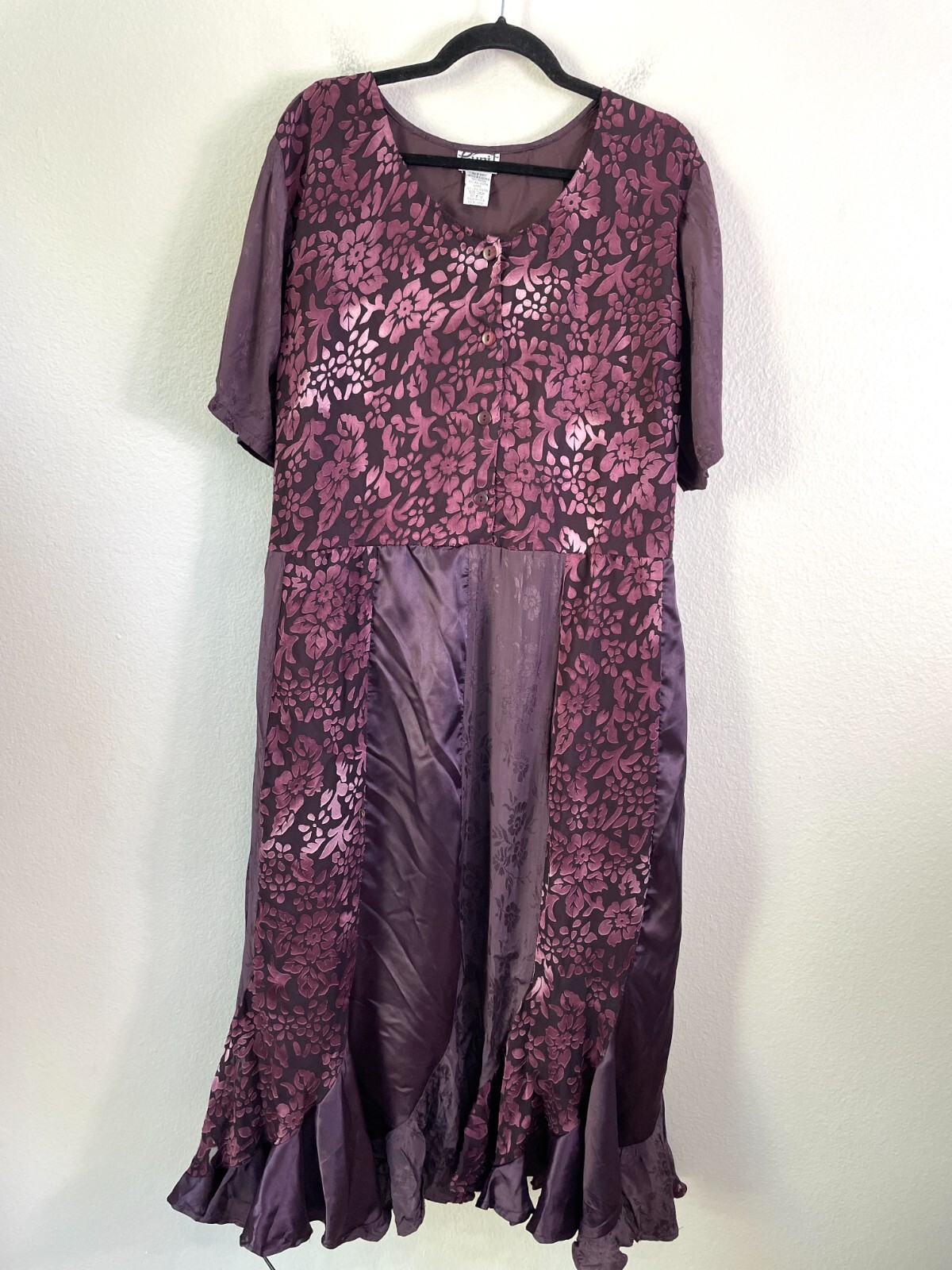 Gunit Fashions Womens Plus 24W Mixed Print Purple Maxi Dress Gunit Fashions Womens Plus 24W Mixed Print Purple Maxi Dress