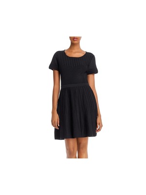 Женское черное платье PARKER без подкладки с вырезом сзади и коротким рукавом Short Fit + расклешенное платье S