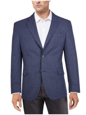 

TOMMY HILFIGER Мужской синий блейзер с узором -quot;гусиные лапки-quot, TVTR1ATG0239