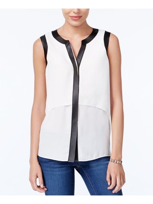 

BAR III Женский топ цвета слоновой кости без рукавов с V-образным вырезом Hi-Lo Размер, Цвет слоновой кости