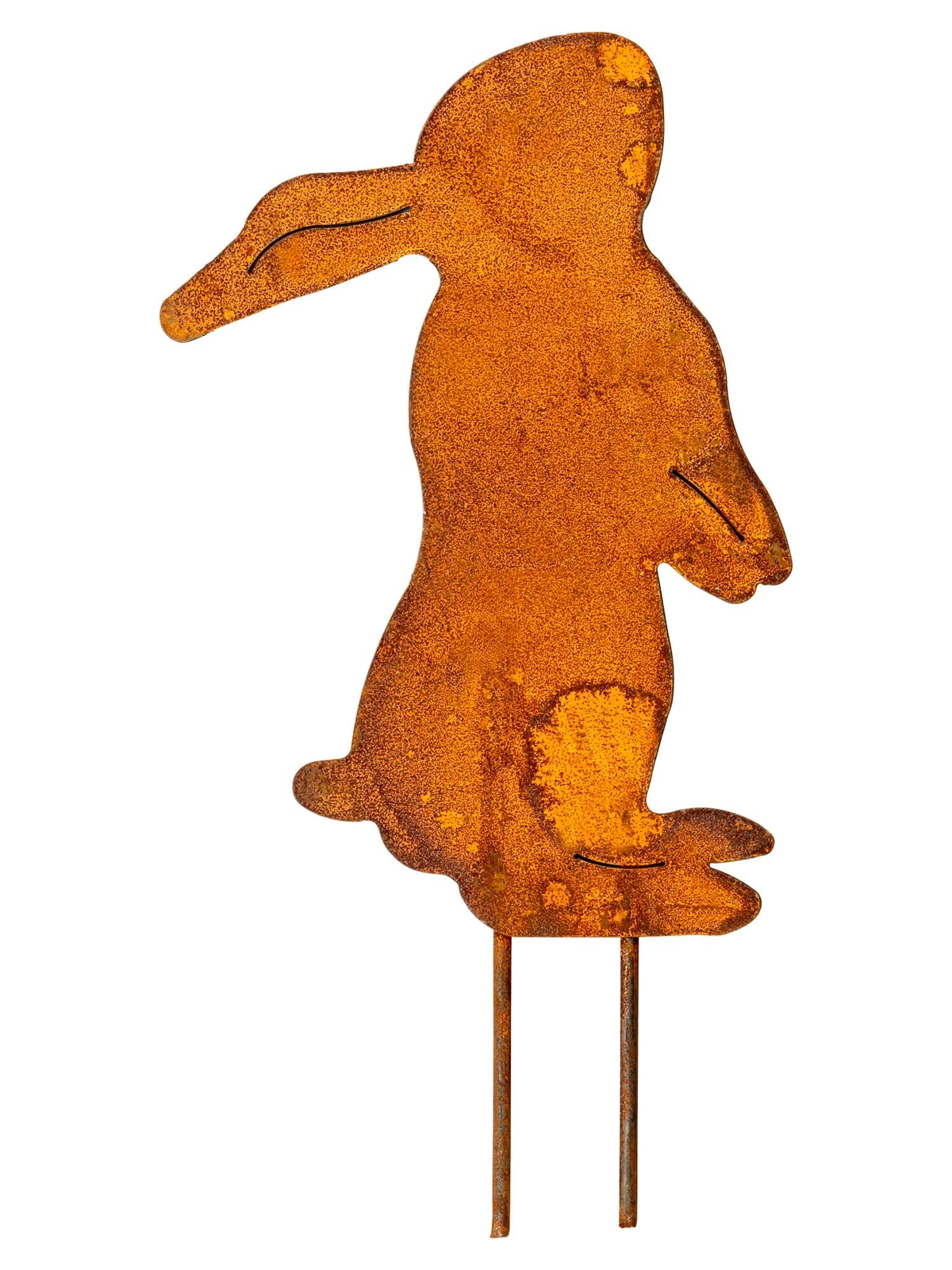 Edelrost Gartenstecker Hase stehend Rost Gartendekoration Osterdeko aus Metall