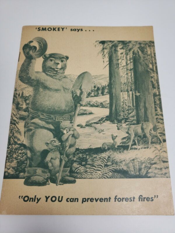 Vintage Smokey The Bear Paper Notepad "Only You Can Prevent Forest Fires" Canada