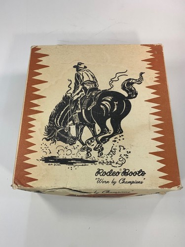 Vintage 1950s Child's Western Rodeo Brand Cowboy Boots w Orig Box NOS New Size 7