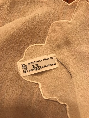 Baar & Beards Vintage Cream & Tan Silk Scarves Japan RN 3988