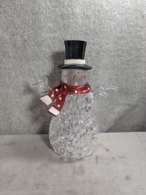 Plastic Christmas Snowman 12'' Table Top Home Decor Lights Up