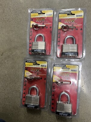 4 Pack Defense2 Laminated Steel 1 1/4 in Padlock SS-445