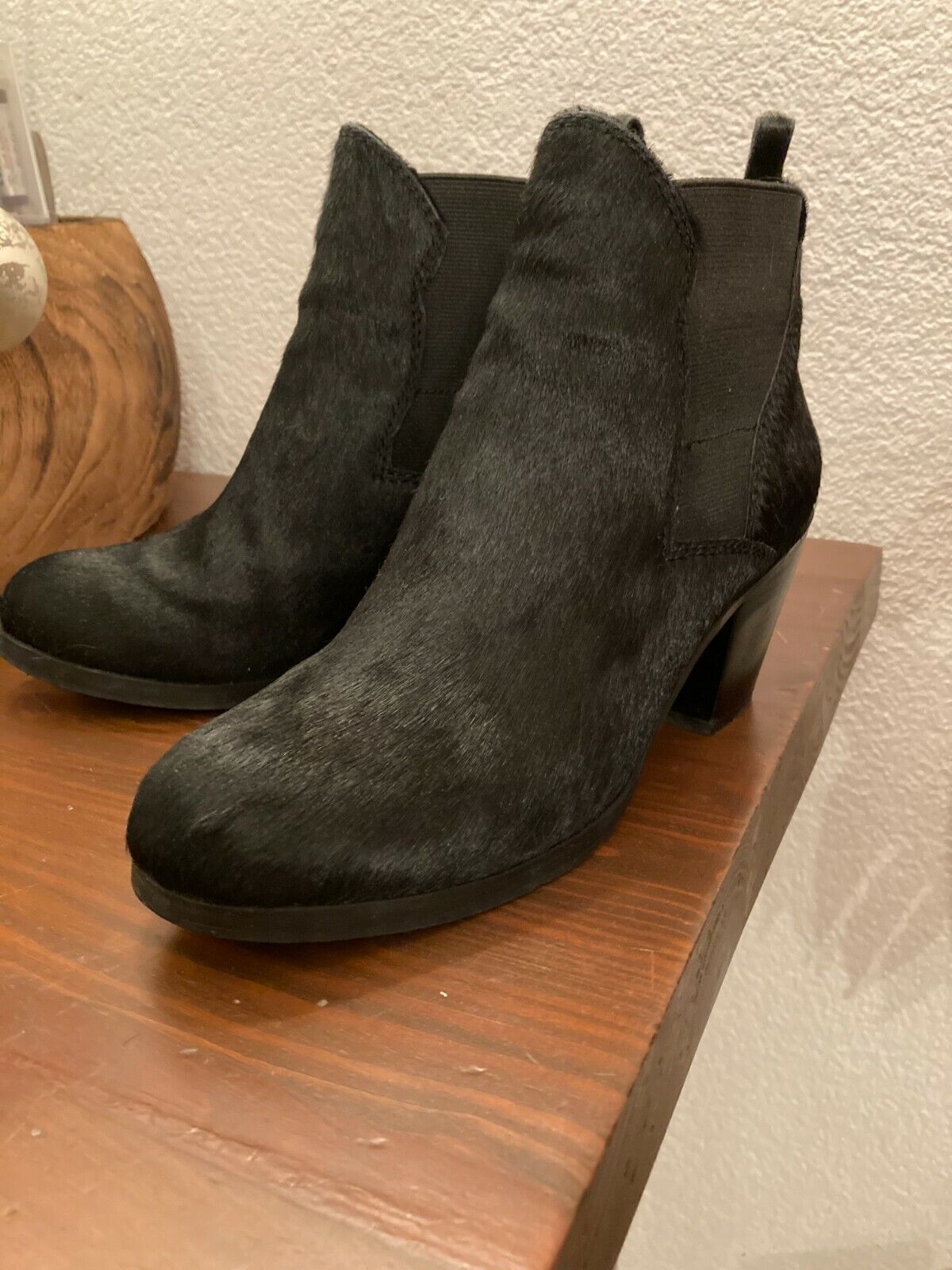 @ Orig. SPM Ankle Boots Stiefel Stiefeletten Gr. 38 schwarz Fell Leder