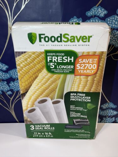 3-PACK FoodSaver 11" x 16' Vacuum Seal Rolls BPA-Free Multi-