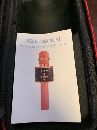 BONAOK Wireless Bluetooth Karaoke Microphone - Rose Gold w/Hardshell Case - NEW