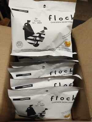 Flock Keto Chicken Skin Chips 100% Real Original FLavor 8-Pack ( exp 10/24 )