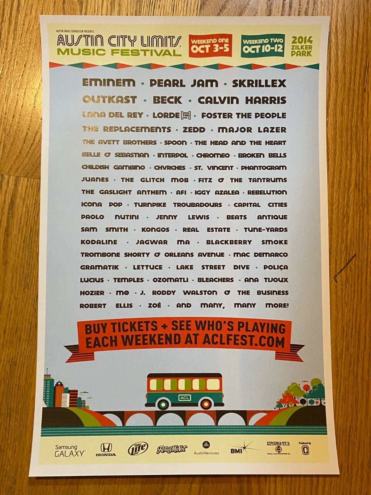 Austin City Limits 2014 Music Festival FRAMED POSTER Eminem