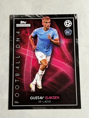2023-24 Topps Knockout UCL Football DNA Gustav Isaksen Rookie RC SS Lazio