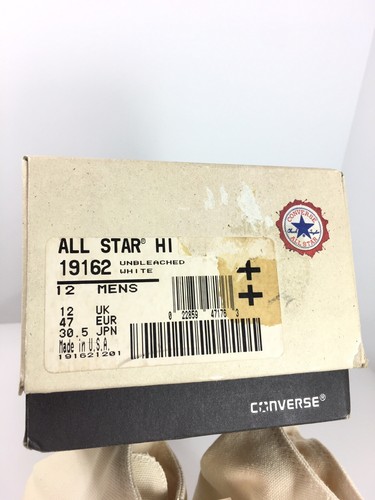 Vtg Converse Chuck Taylor All Star Made USA Shoes Mens 12 White Hi Top New