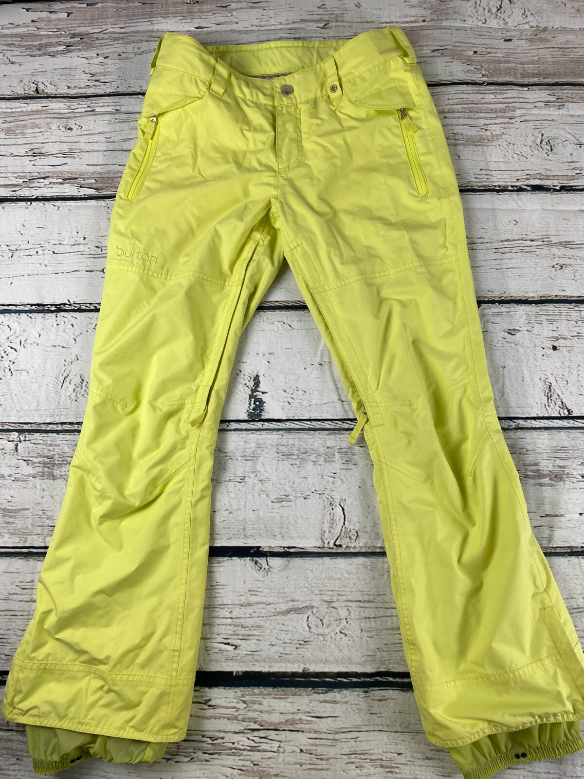 Burton Dryride Pants Womens M Yellow Neon Green Adjustable Vented Making Magic