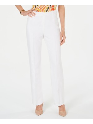 

KASPER Женские белые прямые брюки на молнии Petites, Белый, 10713589