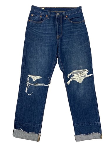 Levi's 501 Big E Reproduction Distressed Denim Jeans Selvedge 28 x