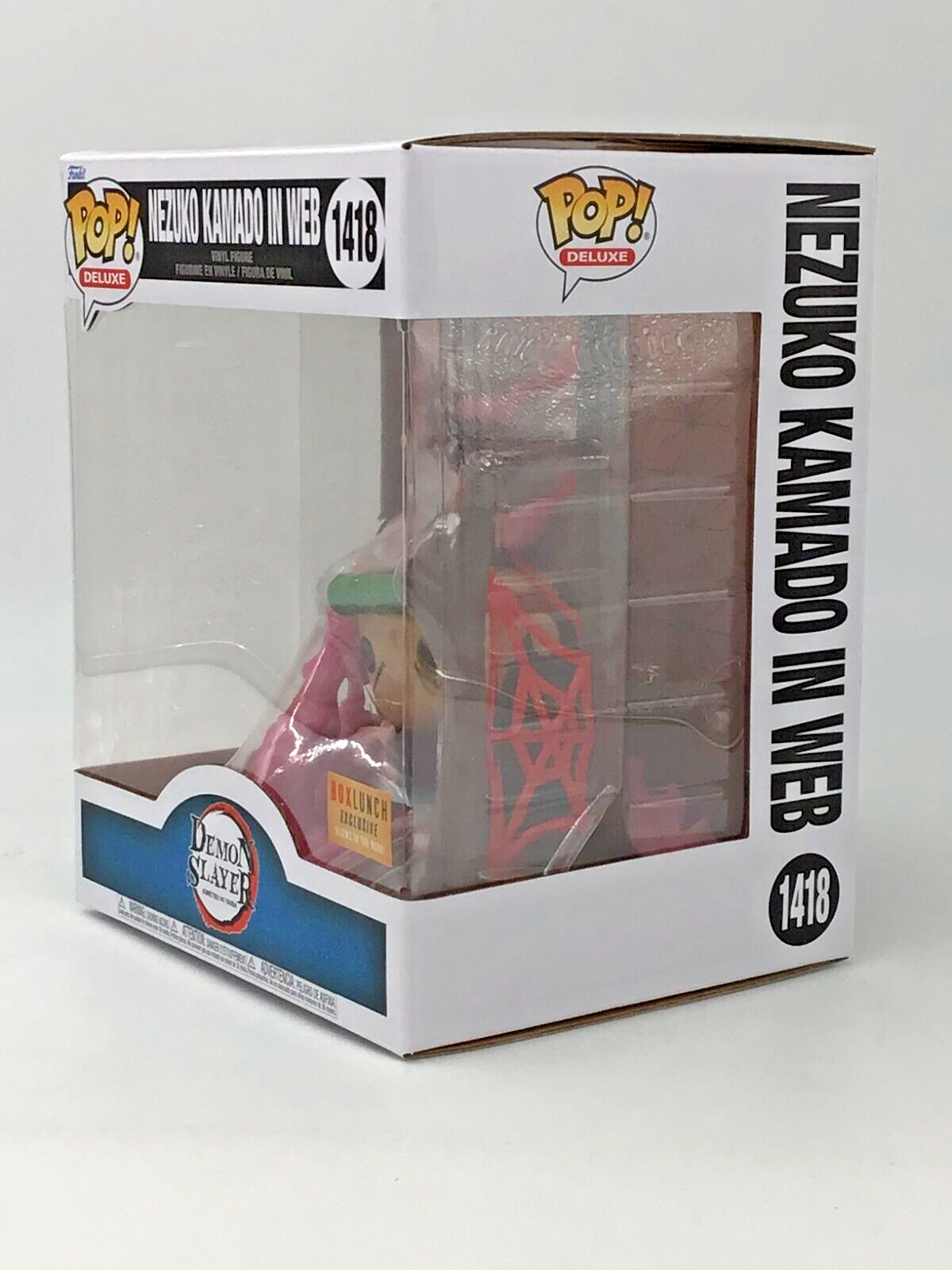 Funko Pop! 6" Deluxe Demon Slayer Nezuko Kamado in Web #1418 Glow Box Lunch Ex