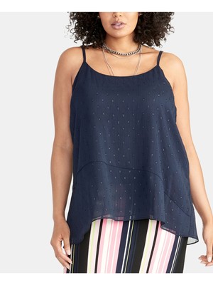 

RACHEL ROY Женская прозрачная майка на бретелях с круглым вырезом плюс, Navy