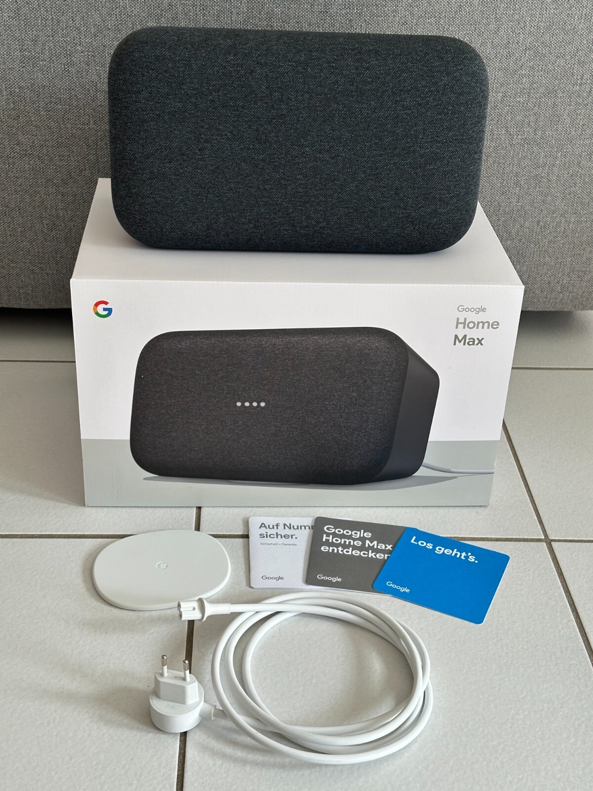 Google Home Max Smart Speaker Carbon schwarz (GA00223-DE)