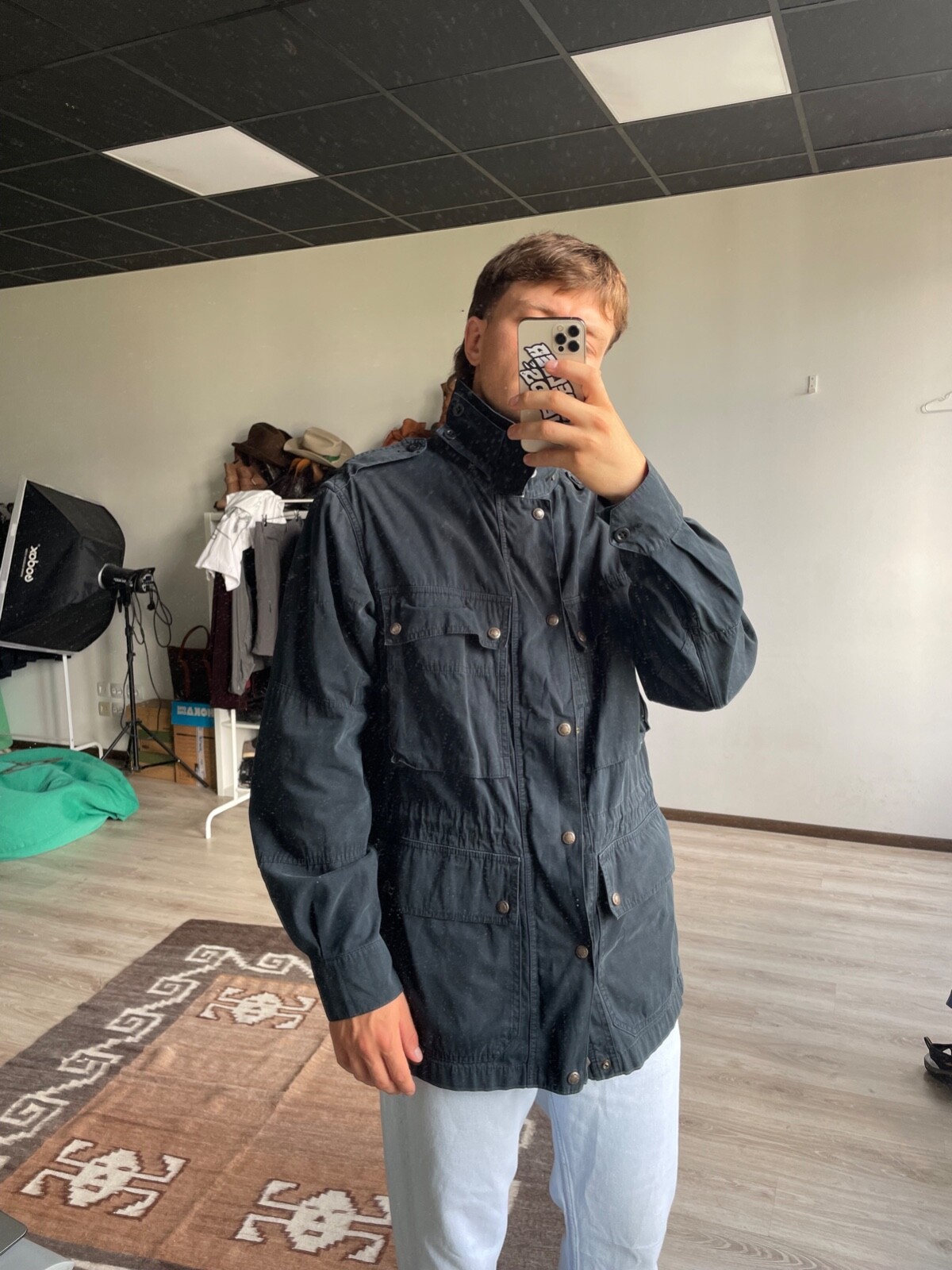 POLO U.S.R.L. ネイビー ミリタリージャケット Polo Ralph Lauren Vintage Military Field Navy Blue Jacket