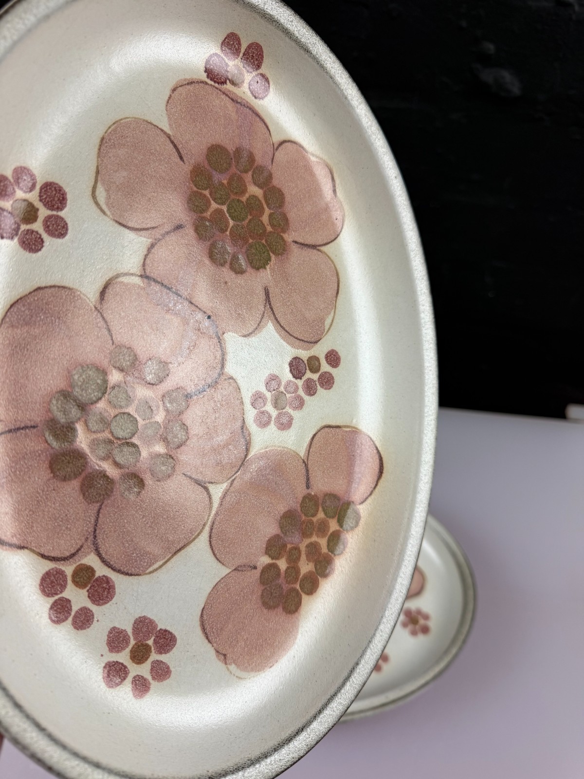 Denby Gypsy Small Oval Steak Dinner Plates 28 cm x 20 cm Wide Set of 4