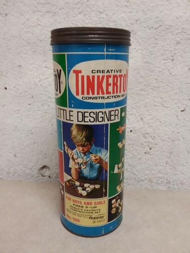 1950's TINKERTOY LITTLE DESIGNER, NO. 126 - 67 pcs. Included