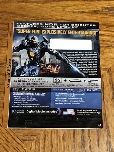 Pacific Rim Uprising 4K/3D/Blu-ray Slipcover Only