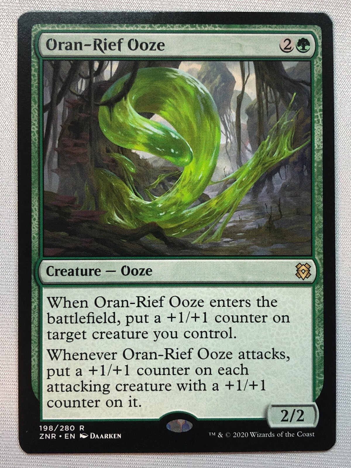 Oran-Rief Ooze 2x FOIL ZNR MTG Zendikar Rising Rare MINT green Oran-Rief Ooze 2x FOIL ZNR MTG Zendikar Rising Rare MINT green