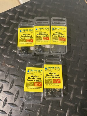 Blue Sea Systems 5021-BSS Panel Mount AGC/MDL Fuse Holder, Black Pack Of 5!