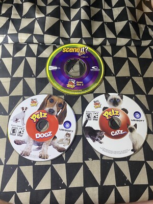 Wendy s Kids Meal Petz Dogz Catz  Scene It Kids PC Games CD Rom Lot 3 -disc Only