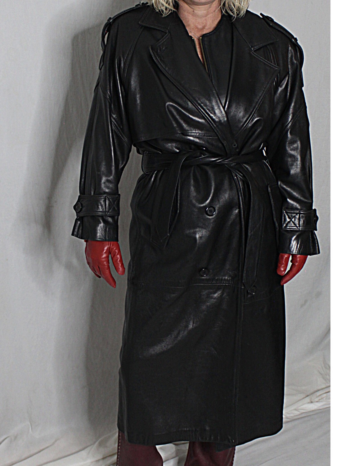 ジャケット・アウター SULLEN 80s Vintage Super Long Coat. SCULLY soft lambskin leather trench coat jacket VTG 80s 70s