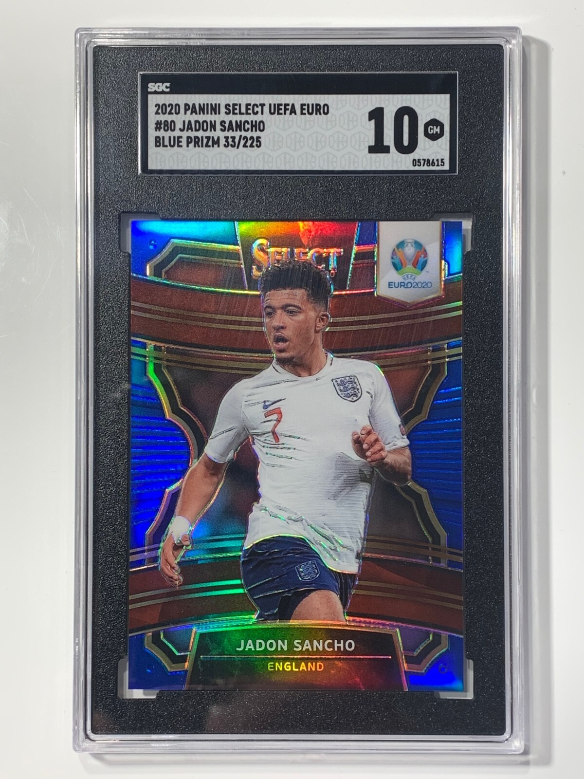 2020 Select UEFA Euro JADON SANCHO BLUE PRIZM /225 SGC 10