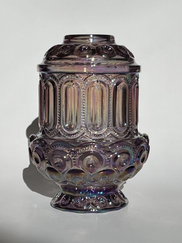Vintage LE Smith Moon and Stars Iridescent Amethyst Fairy Lamp