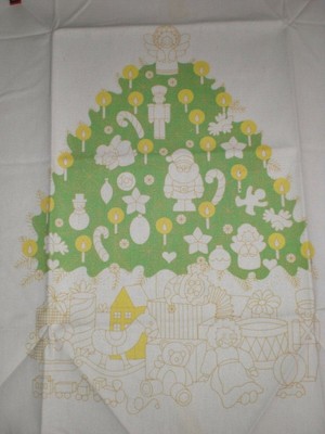 Sunset Christmas Tree Fantasy Stamped Fabric Kit 2070 Metallic Thread Keepsake