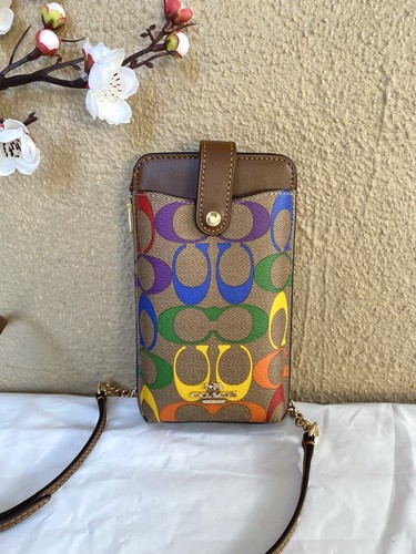 iPhoneケース COACH - COACH Leather Case Dreamy Peony Rainbow Coach New York Protective Case for Galaxy S20 Ultra Dreamy