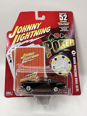 Johnny Lightning 1970 Ford Mustang Mach1 Black 2005 Poker Series II