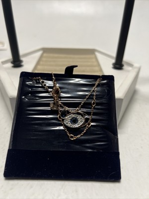 Layered Evil Eye Necklace Gold Plated Blue Third Eye Layering Necklace