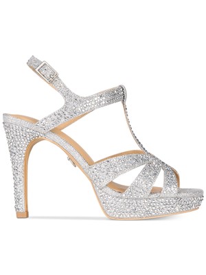 Женские серебристые босоножки на шпильке Verrda 2 с круглым носком THALIA SODI на платформе 1/2, 5 м