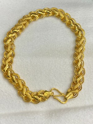 Pre-owned Jisha 22karat Certified Solid Yellow Gold Dubai Rare Design Unisex Chain Link Bracelet