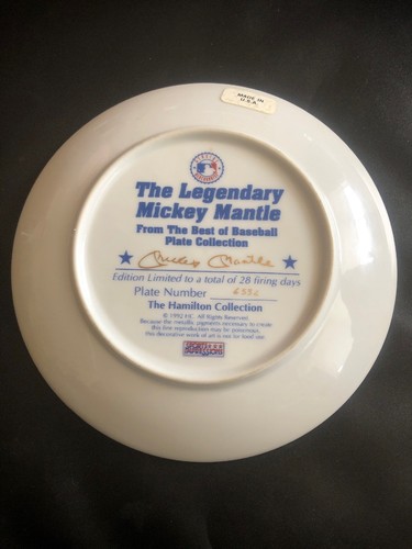 1992 The Hamilton Collection The Legendary ~Mickey Mantle~ The Best Of Baseball