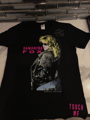 Samantha Fox Autograph Signed - Black T-Shirt  size small women USA.   touch me 