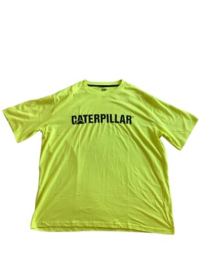 CATERPILLAR Men's Hi-Vis Yellow Logo Short Sleeve T-Shirt 2 XL New with tag CAT