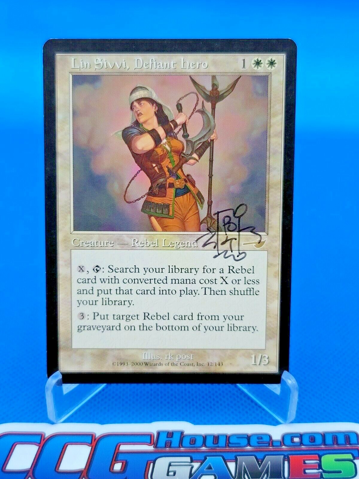 Lin Sivvi, Defiant Hero-Nemesis SIGNED by RK Post Magic MTG NM/M