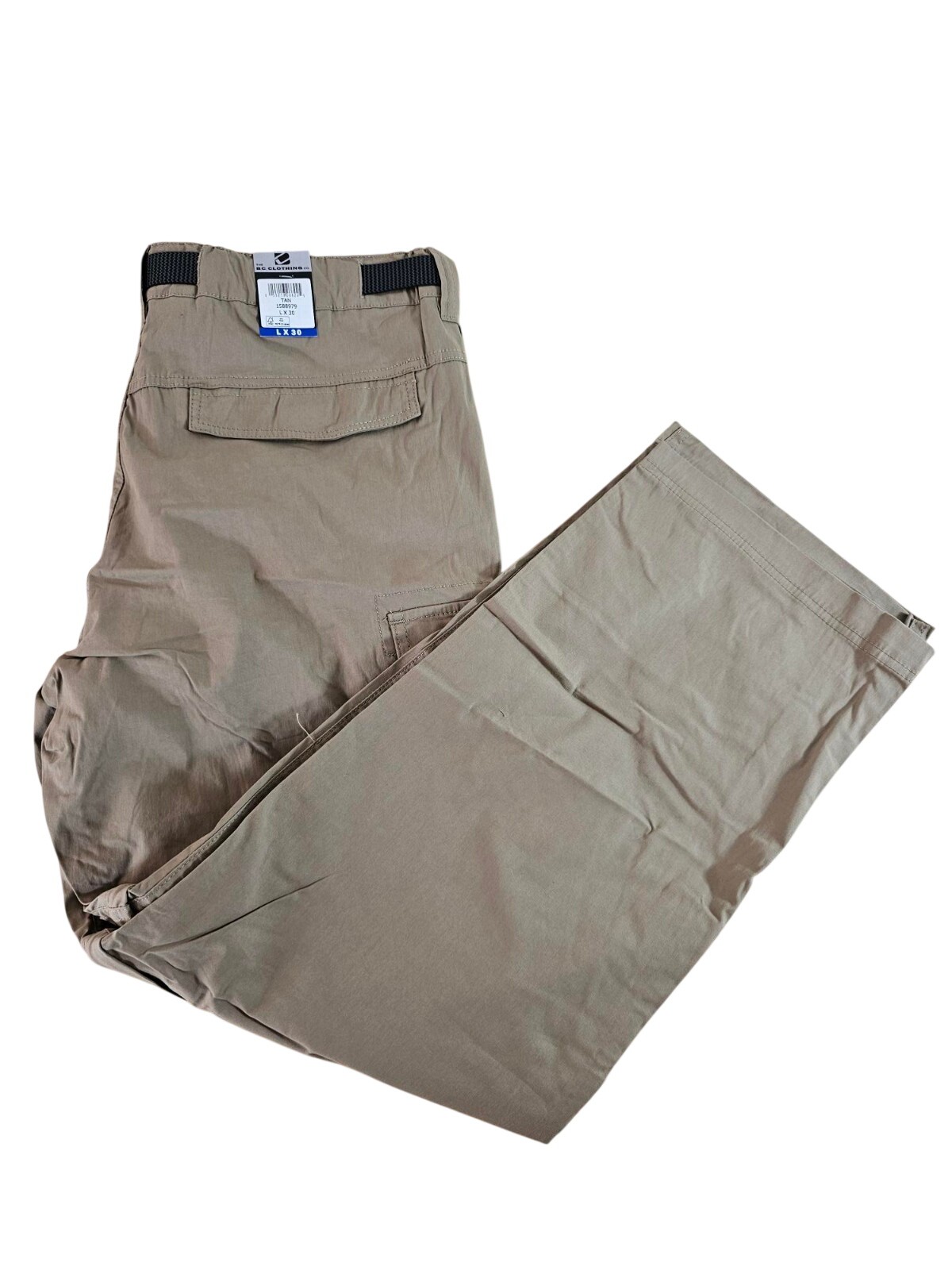 TAN KHAKI - XXL / 2XL - 30 INSEAM - BC Clothing Convertible Cargo Pants Mens